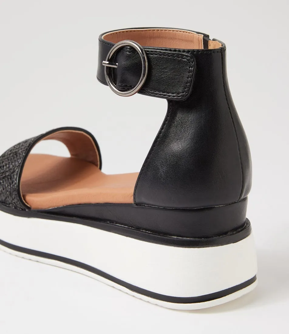 I LOVE BILLY Linnote Black Multi Sandals