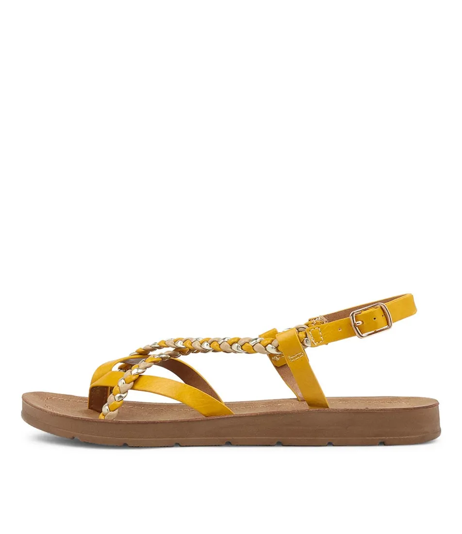 I LOVE BILLY Makka Mustard Multi Sandals