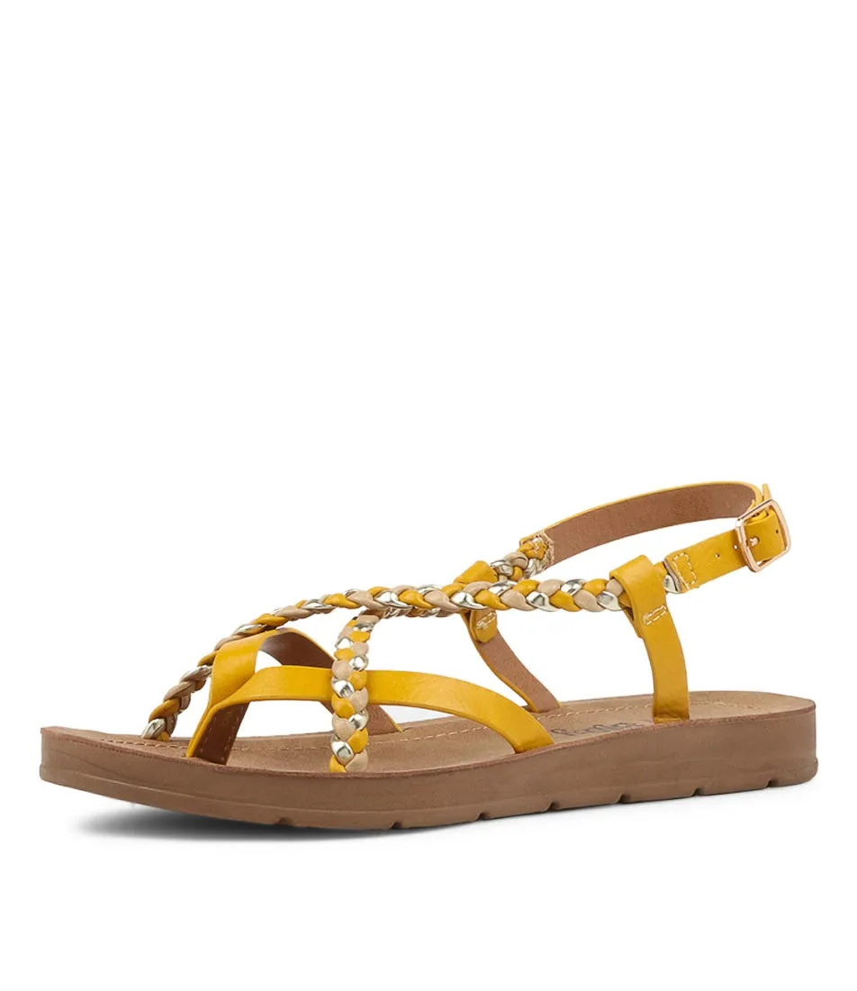 I LOVE BILLY Makka Mustard Multi Sandals