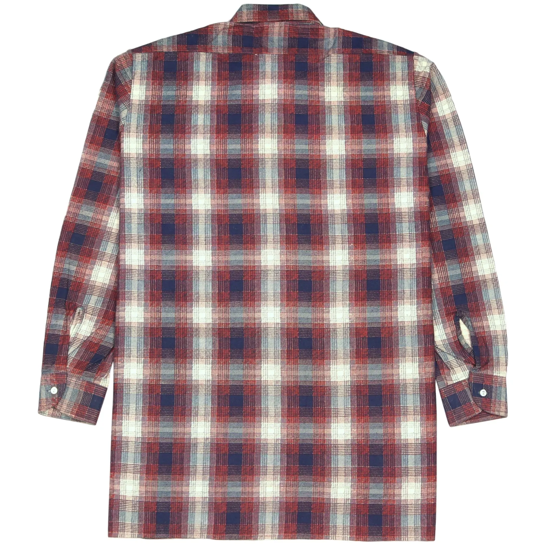 Ideal Lang Vintage Checkered Flannel Shirt Red Black Navy Cream