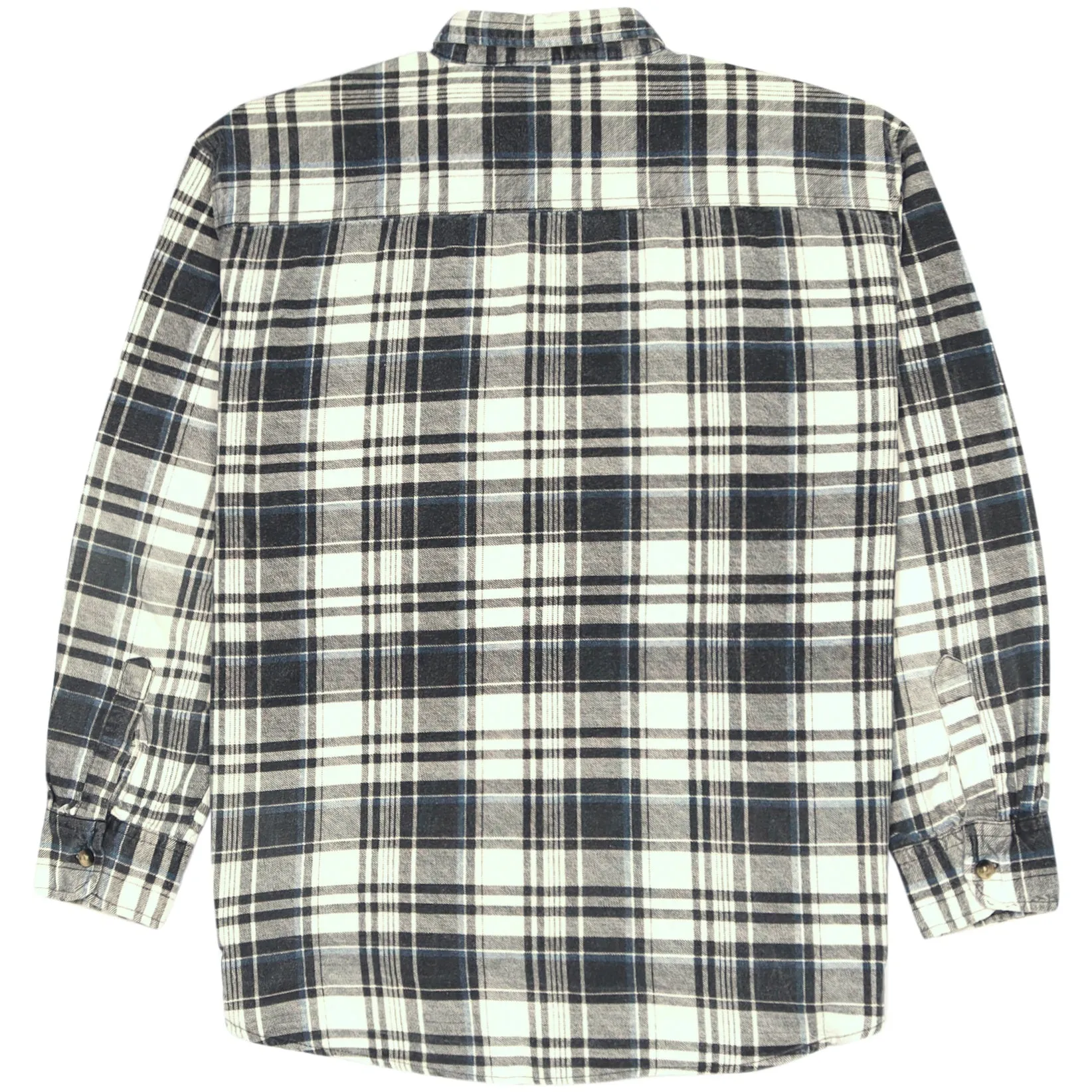Identic Checkered Flannel Shirt Cream Black