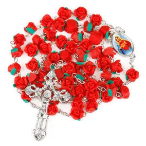 Immaculate heart of  Mary Red Roses Rosary (Buy one, get one free)