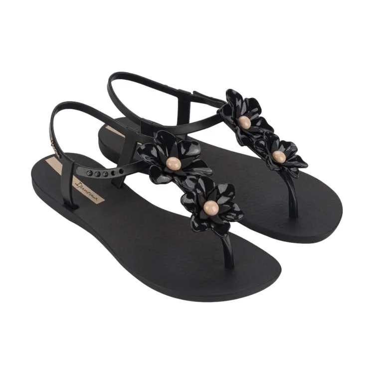 Ipanema 83565 Duo FLOWERS Sandalo Infradito con Cinturino Donna Black