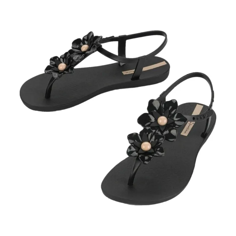Ipanema 83565 Duo FLOWERS Sandalo Infradito con Cinturino Donna Black