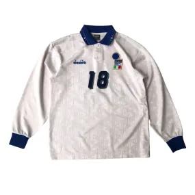 Italy 1992/1993 Diadora Long Sleeve Away Football Shirt Medium/Large
