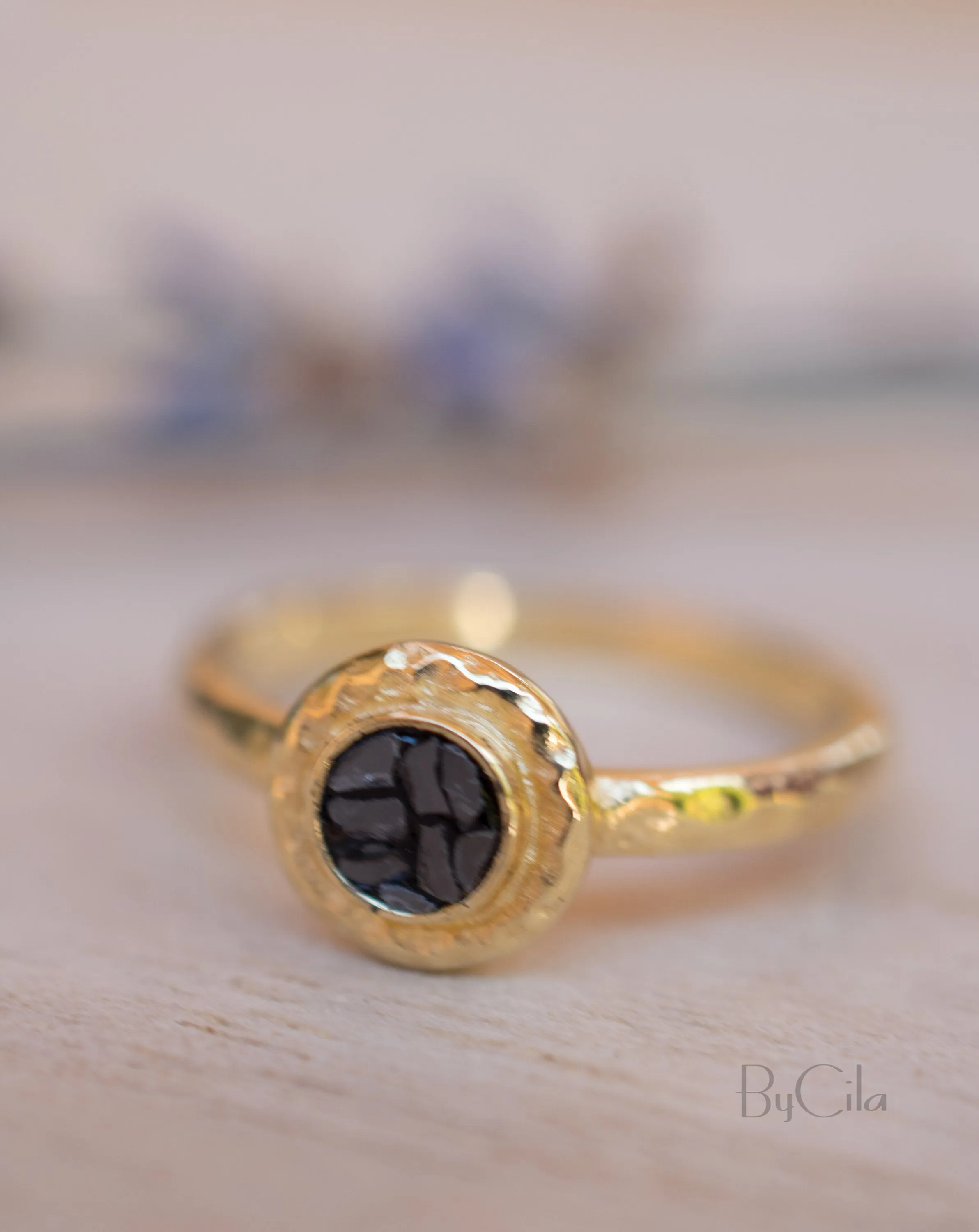 Ivana Ring * Black Mosaic Diamond * 14K Yellow Gold * BJRG005