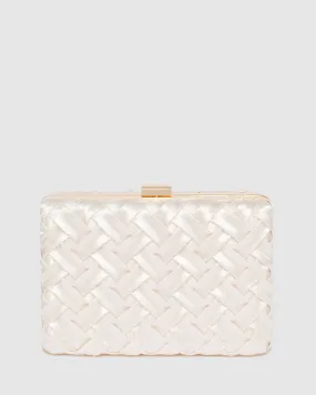 Ivory Satin Clutch Bag