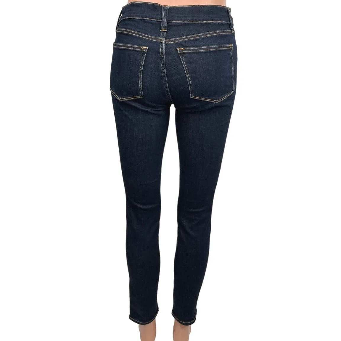 J. Crew Blue Stretch Dark Wash Mid Rise Ankle Skinny Jeans Size 24/28