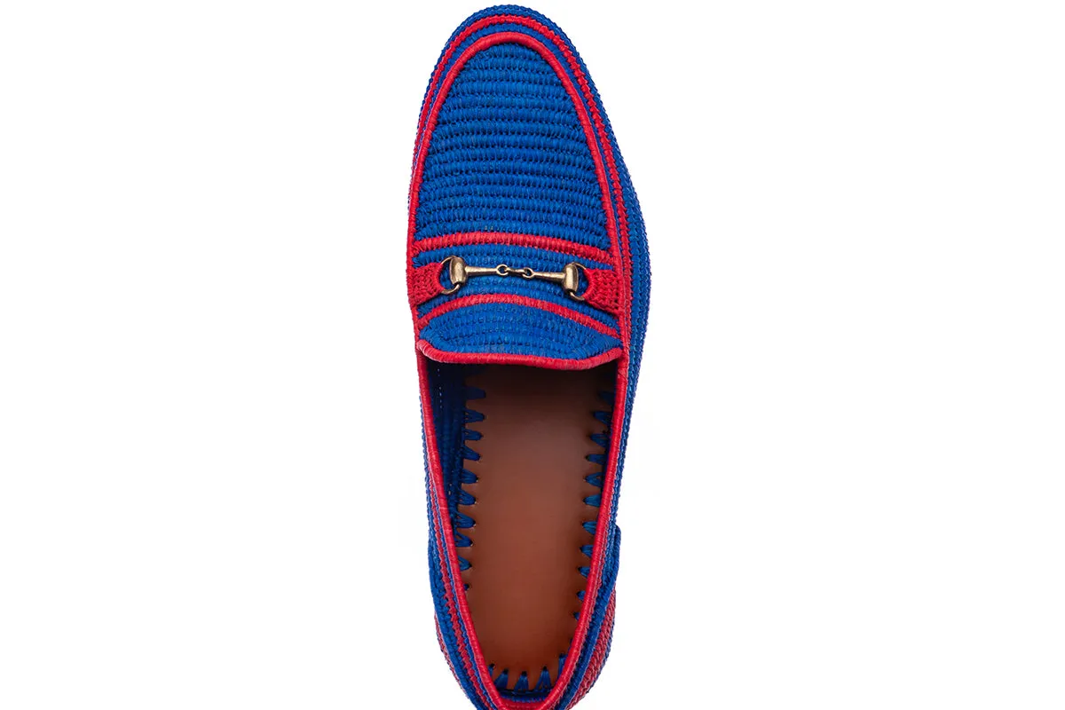 JADIDA RAFIA BLUE LOAFERS