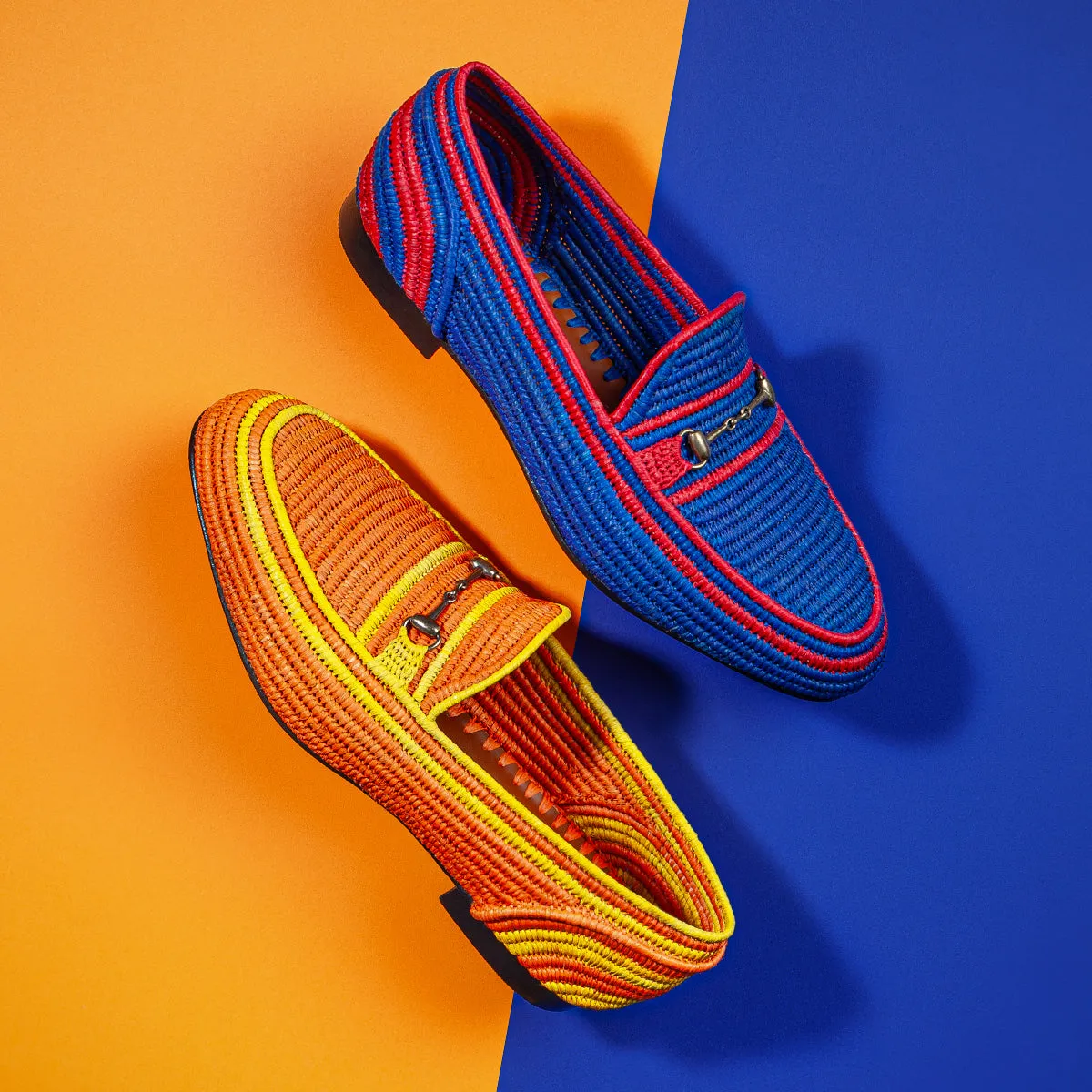 JADIDA RAFIA BLUE LOAFERS