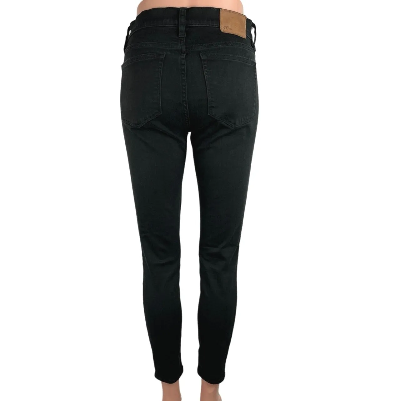 J.Crew Women's Black High Rise Stretch Ankle Toothpick Skinny Denim Jeans Sz 28