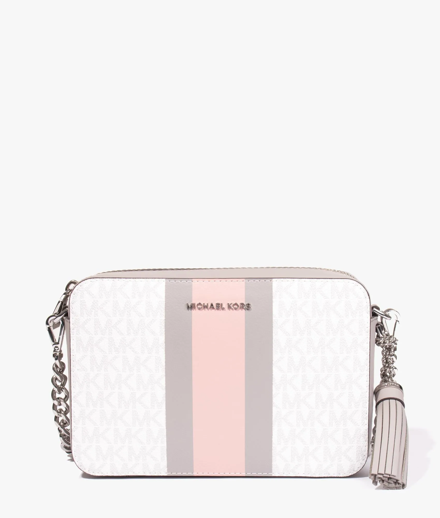 Jet set camera bag in optic & pale grey
