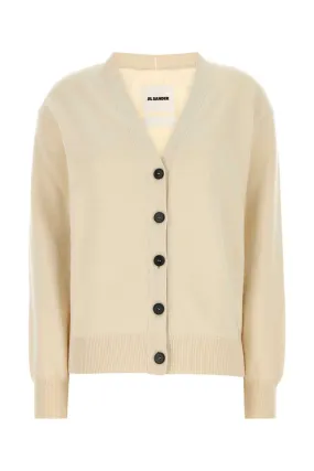 Jil Sander Ivory Cotton Blend Cardigan