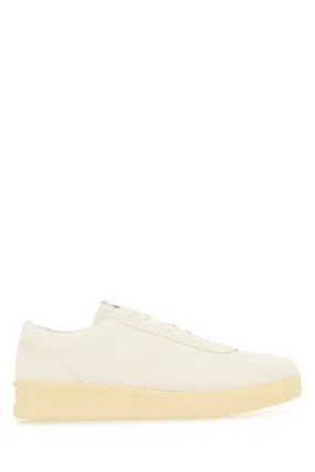 Jil Sander Ivory Suede Sneakers