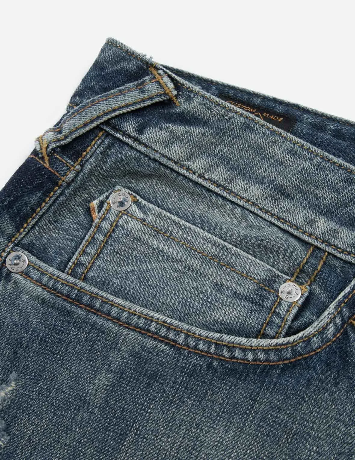 Kamon Print Carrot Fit Denim Jeans #2017