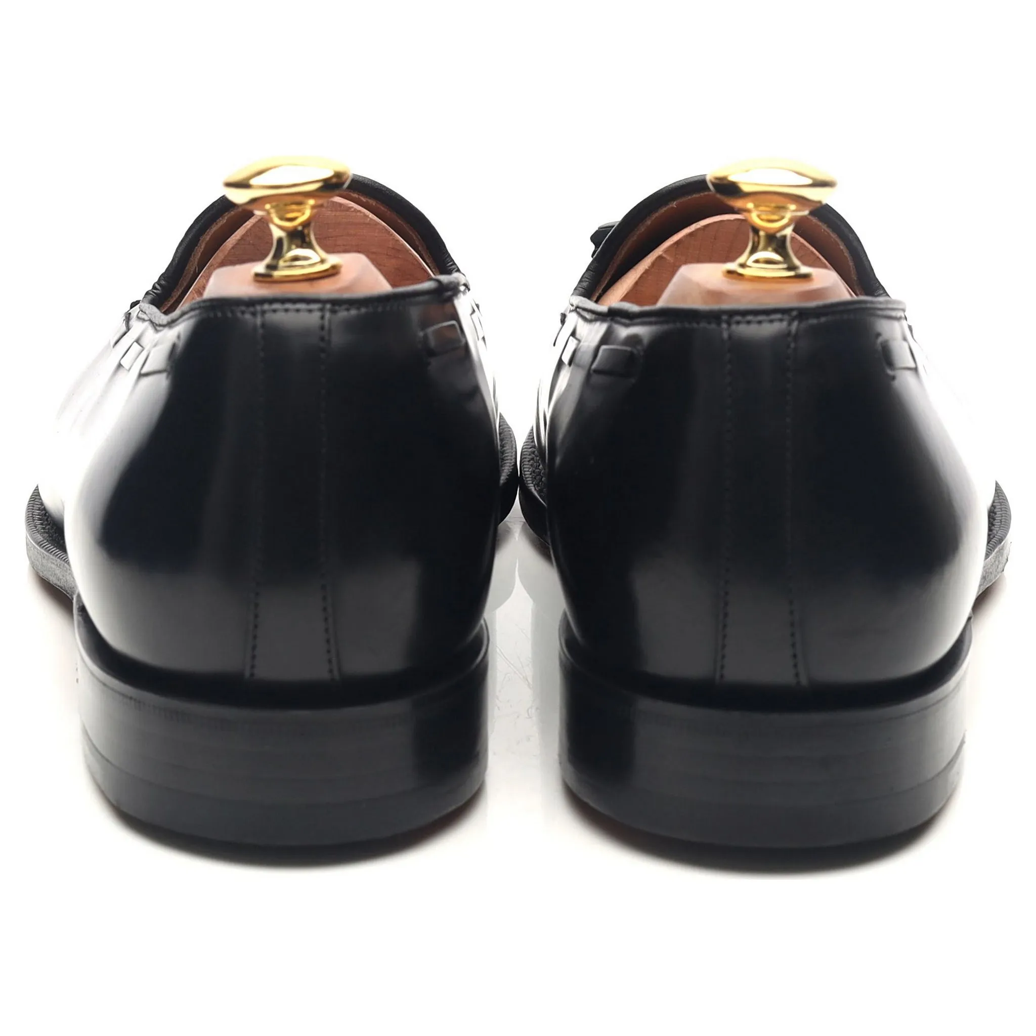 'Keats II' Black Leather Tassel Loafers UK 9 G