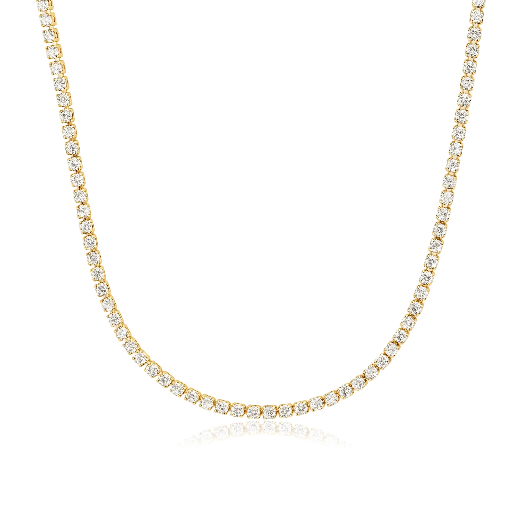 Kelly Tennis Necklace: Gold Plate / 17