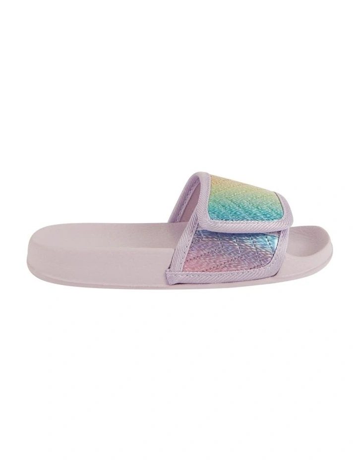 Kenna Zigzag Slide Beach Sandals In Lilac