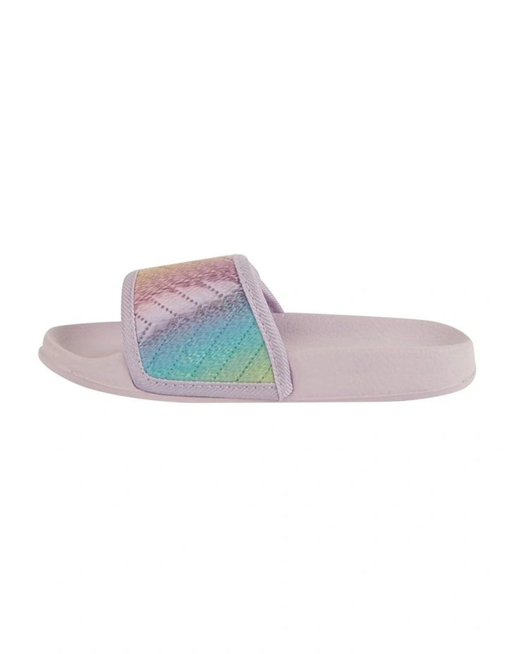 Kenna Zigzag Slide Beach Sandals In Lilac