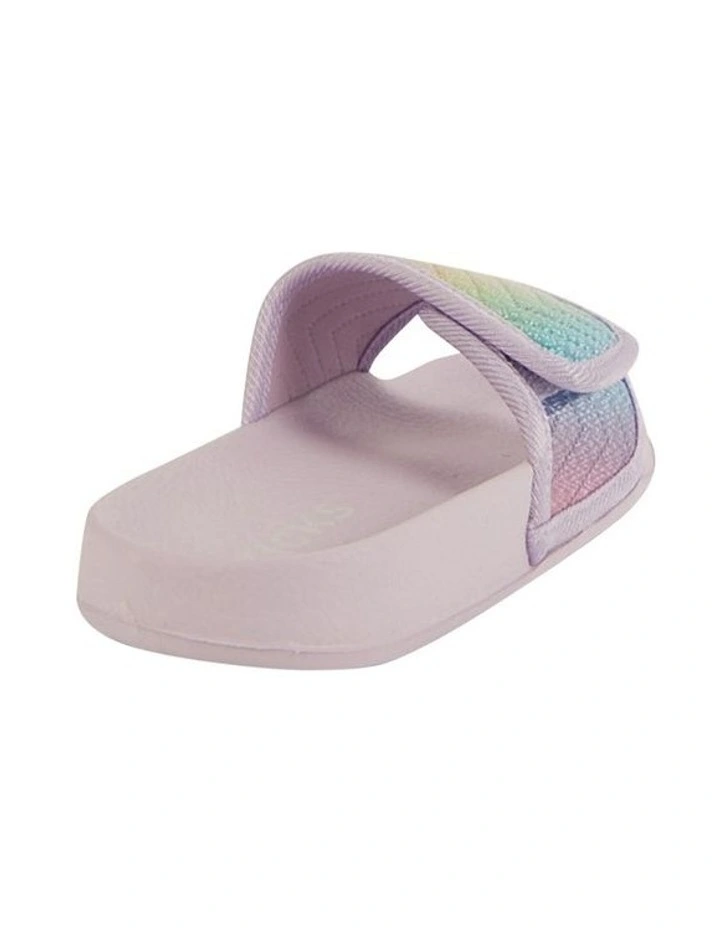 Kenna Zigzag Slide Beach Sandals In Lilac