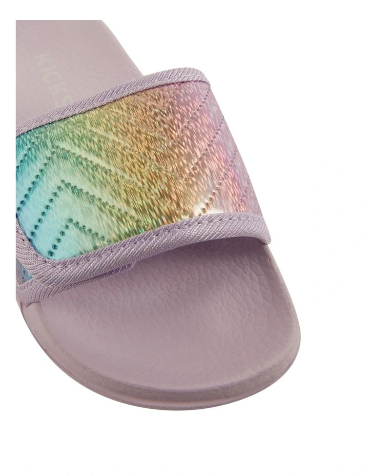 Kenna Zigzag Slide Beach Sandals In Lilac