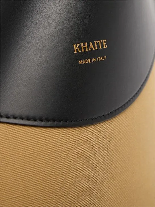 Khaite   Medium Lotus canvas & leather tote bag 