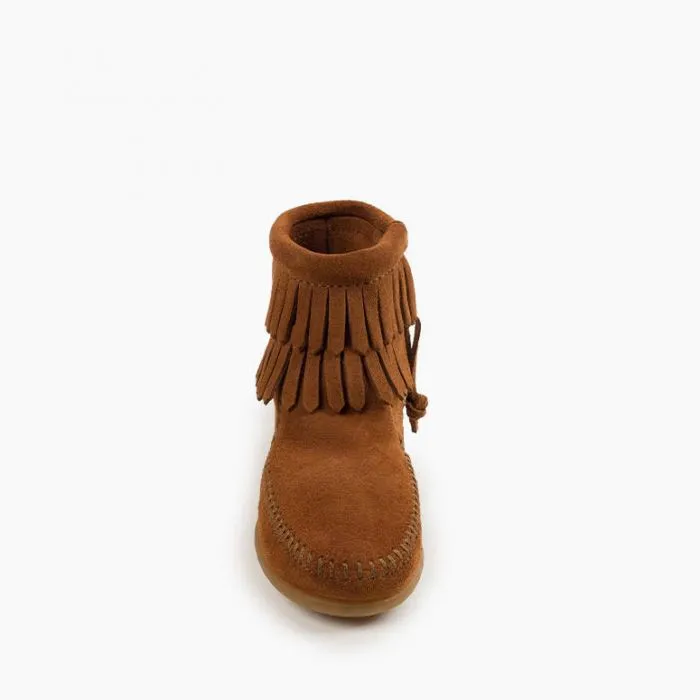  Kids' Double Fringe Side Zip Boot in Brown  