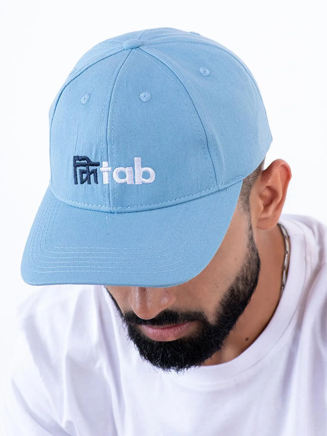 Kitaab Embroidered Light Blue Free Size Unisex Baseball Caps