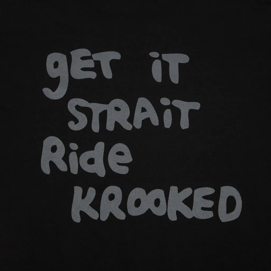 Krooked Skateboards - Strait Eyes T-Shirt - Black / Grey