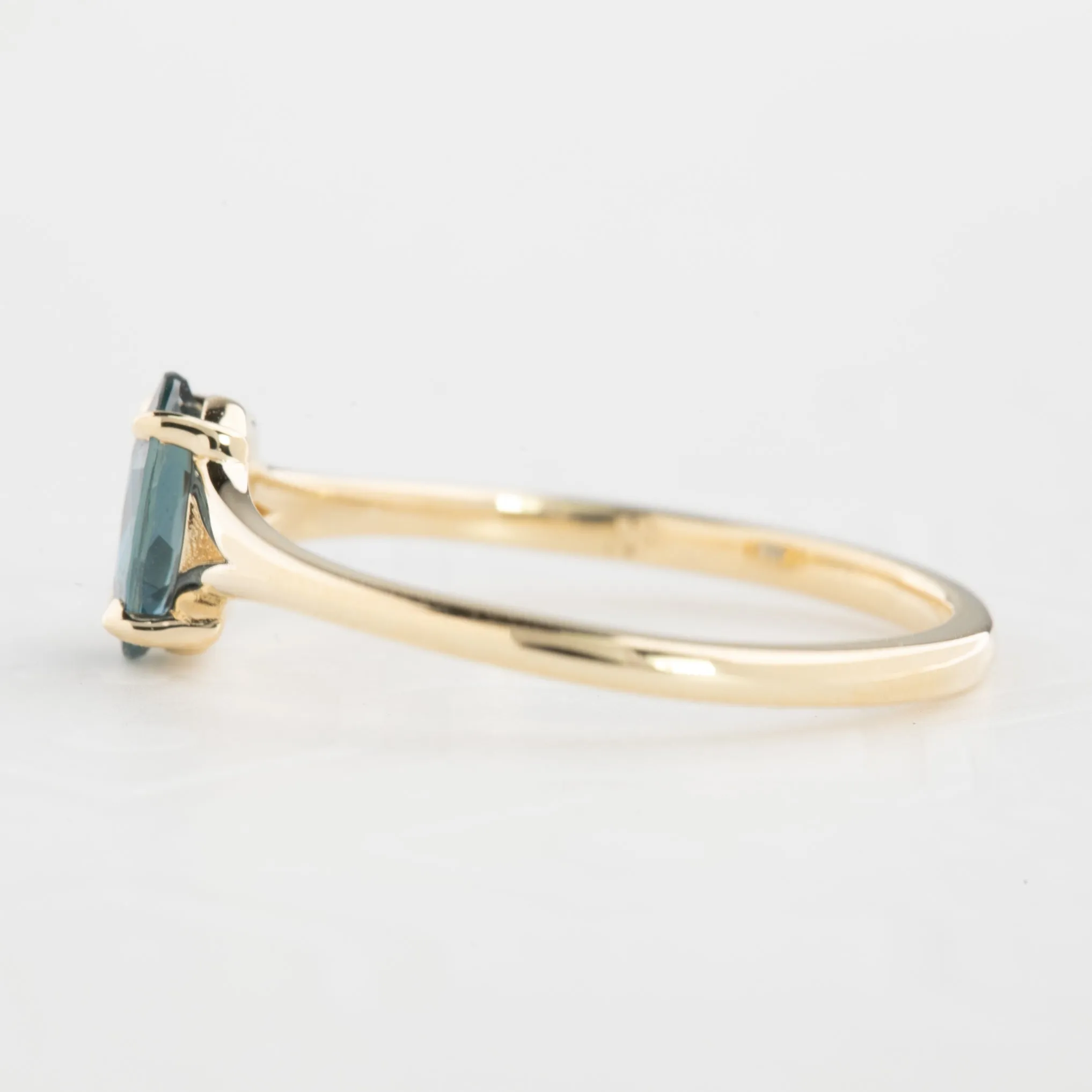 Kylie Ring 0.6ct Blue Green Madagascar Sapphire, 14k Yellow Gold (One of a kind)