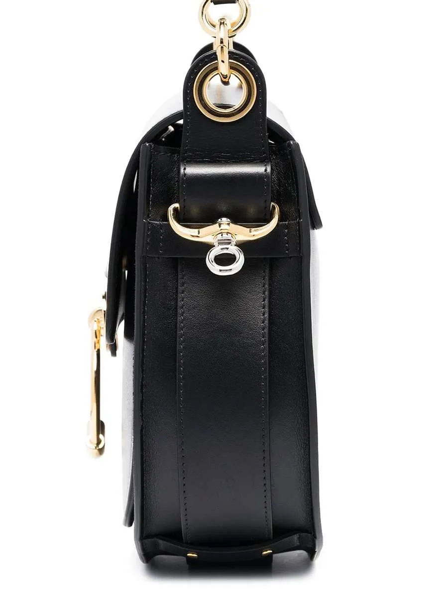 Large Tess Black Leather Shoulder Bag