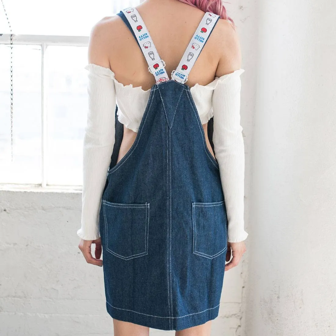 Lazy Oaf X Hello Kitty Women Pinny Dress Blue (Denim)