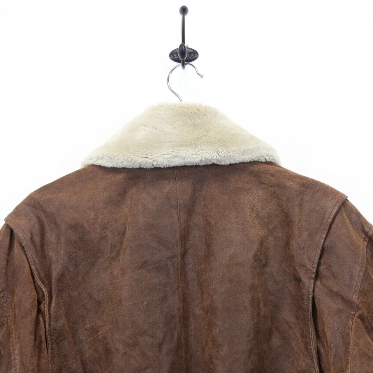 Leather Aviator Jacket Brown | Large