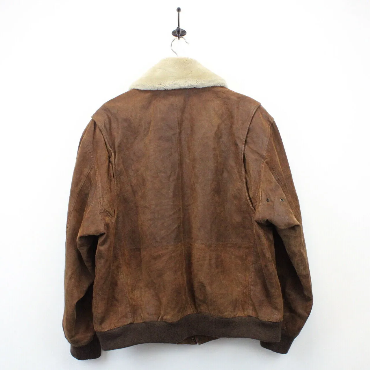 Leather Aviator Jacket Brown | Large