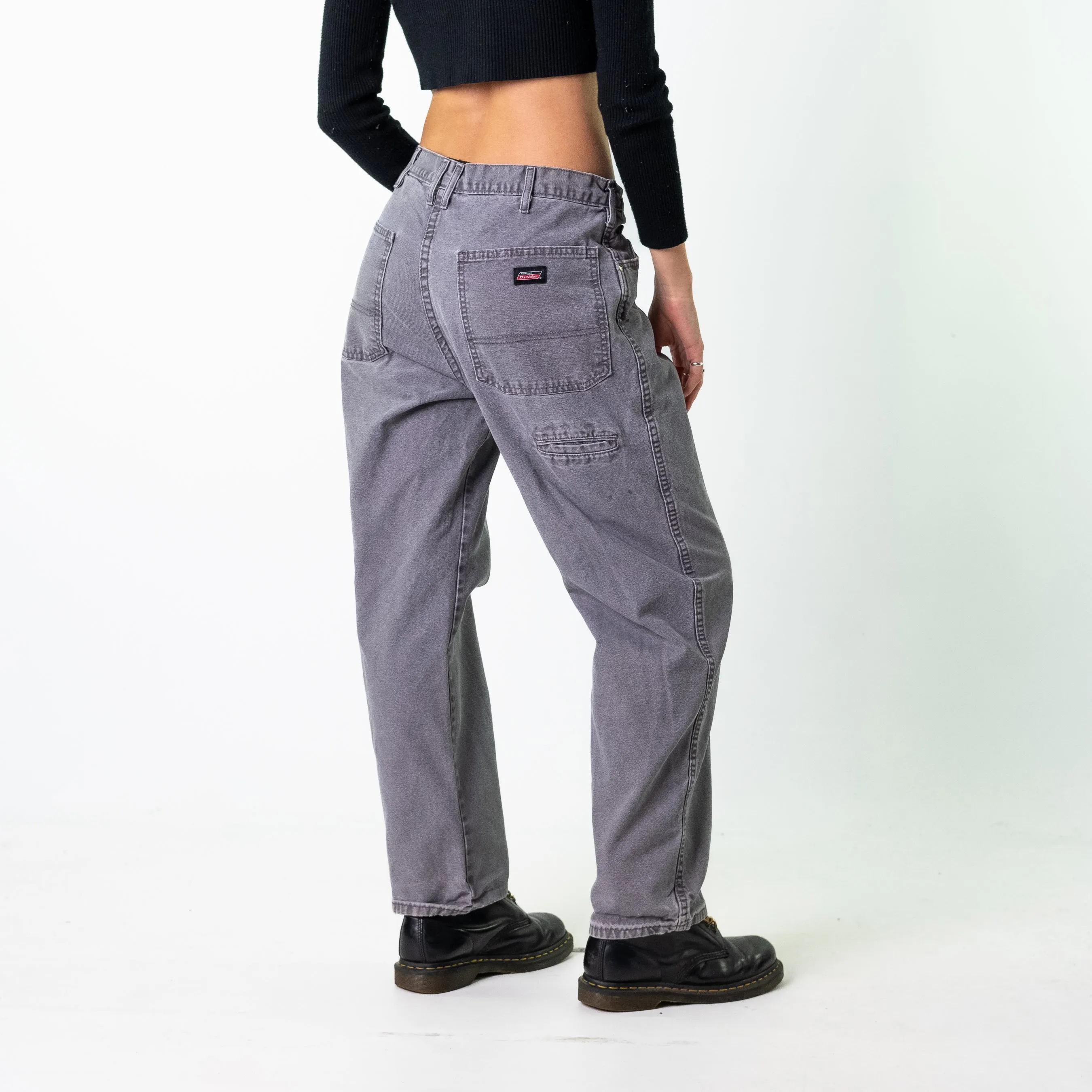 Light Grey 90s Dickies  Cargo Skater Trousers Pants Jeans (32x30)