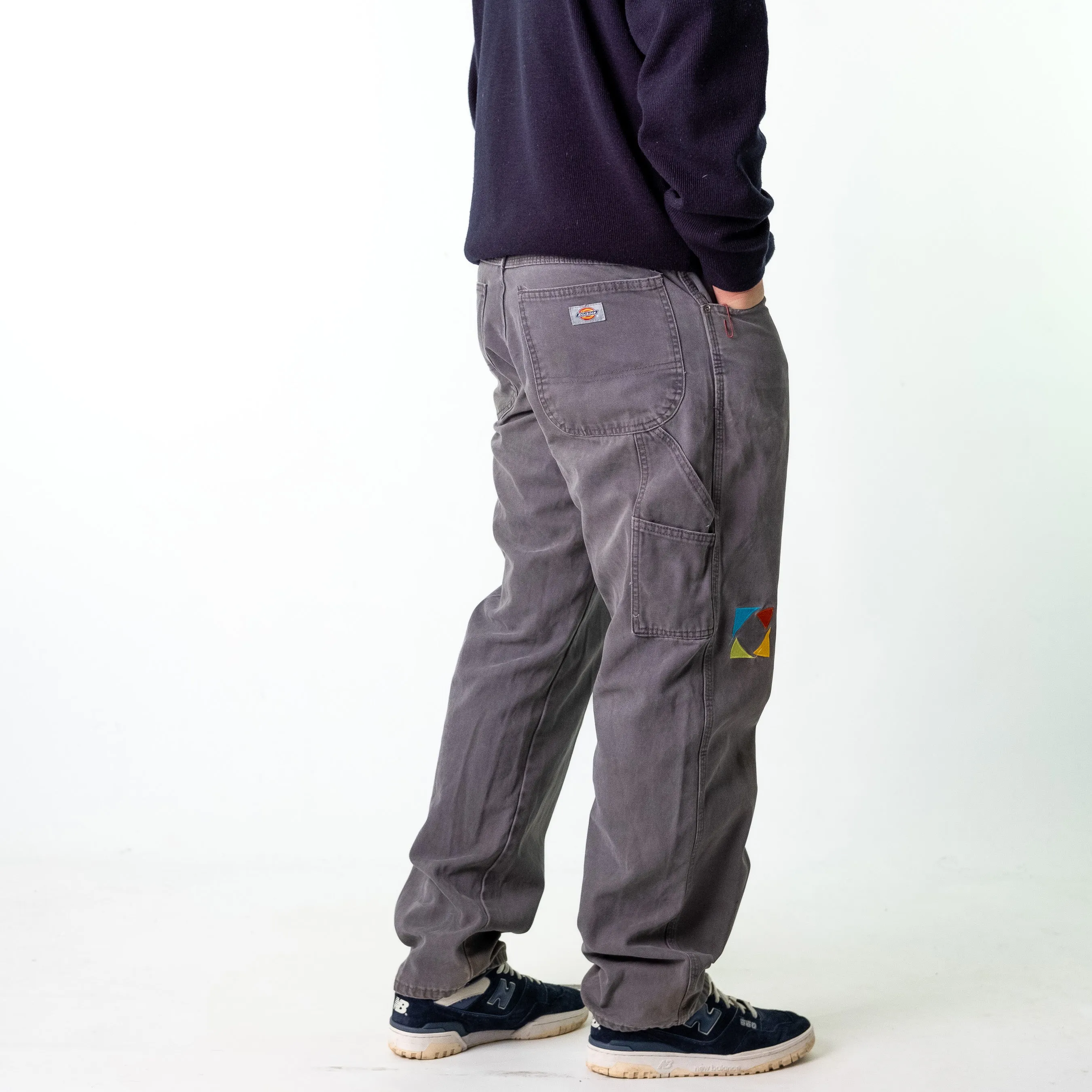 Light Grey 90s Dickies  Cargo Skater Trousers Pants Jeans (34x33)