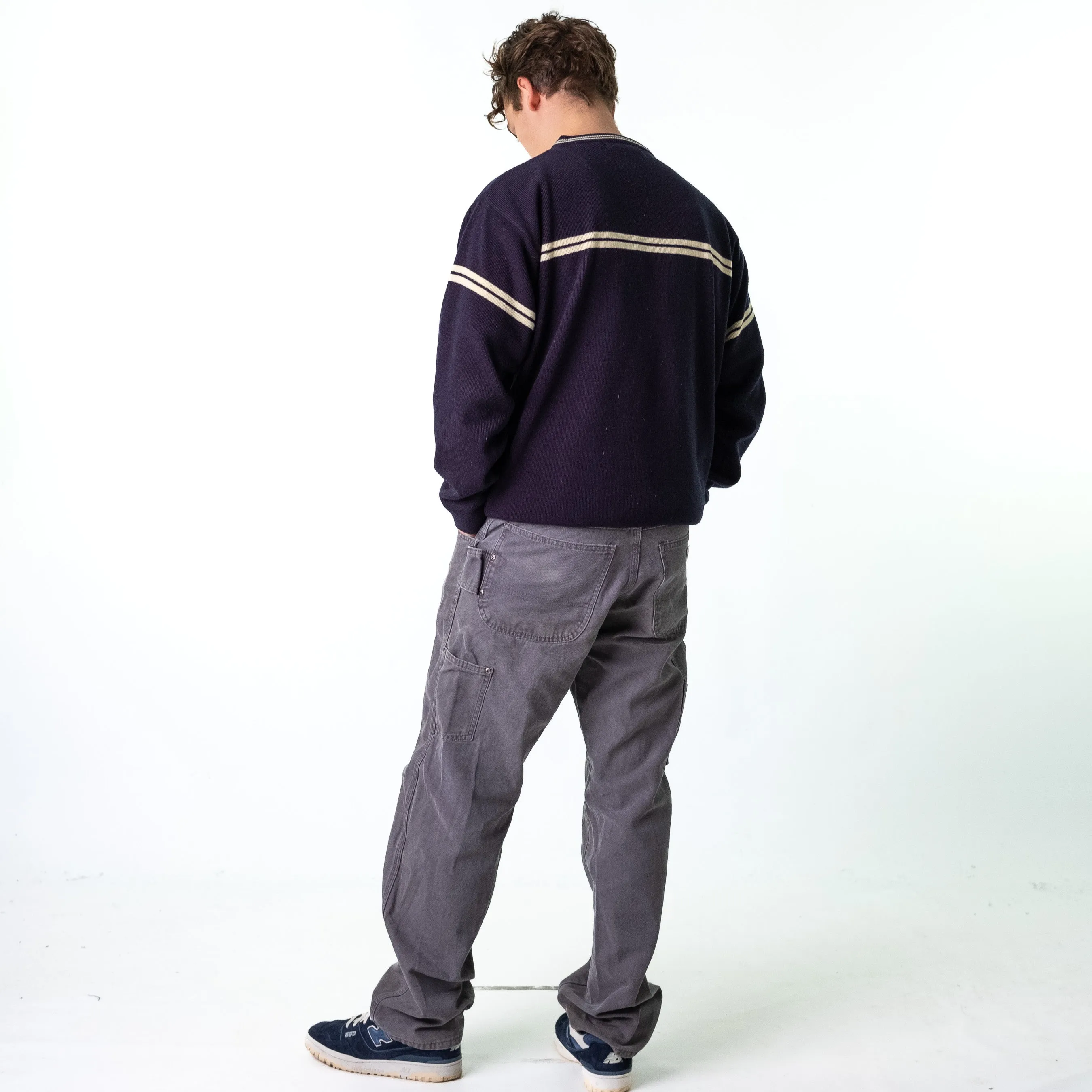 Light Grey 90s Dickies  Cargo Skater Trousers Pants Jeans (34x33)