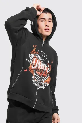 Limited Edition Graphic Zip Through Hoodie