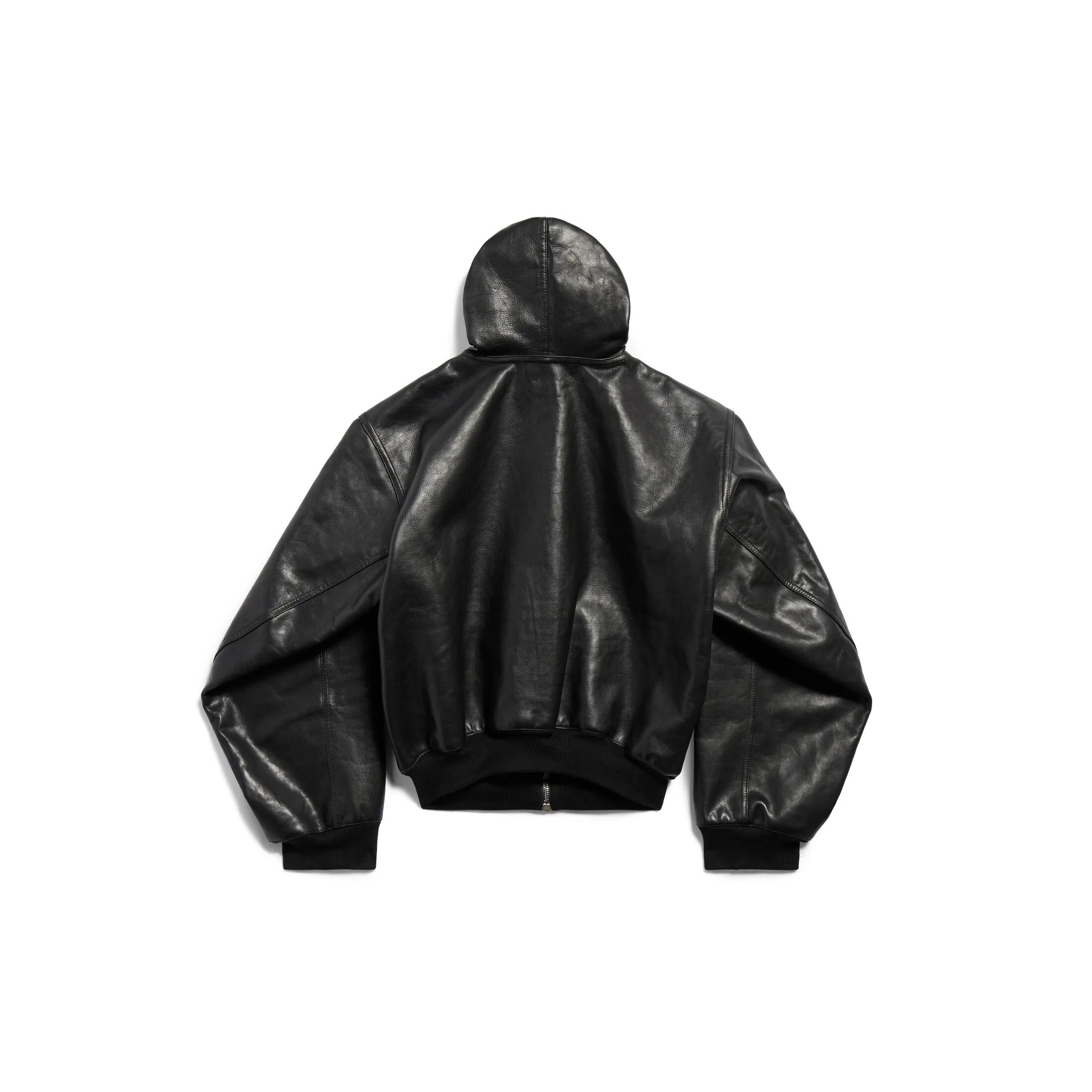 LINED ZIP-UP HOODIE LARGE FIT IN BLACK