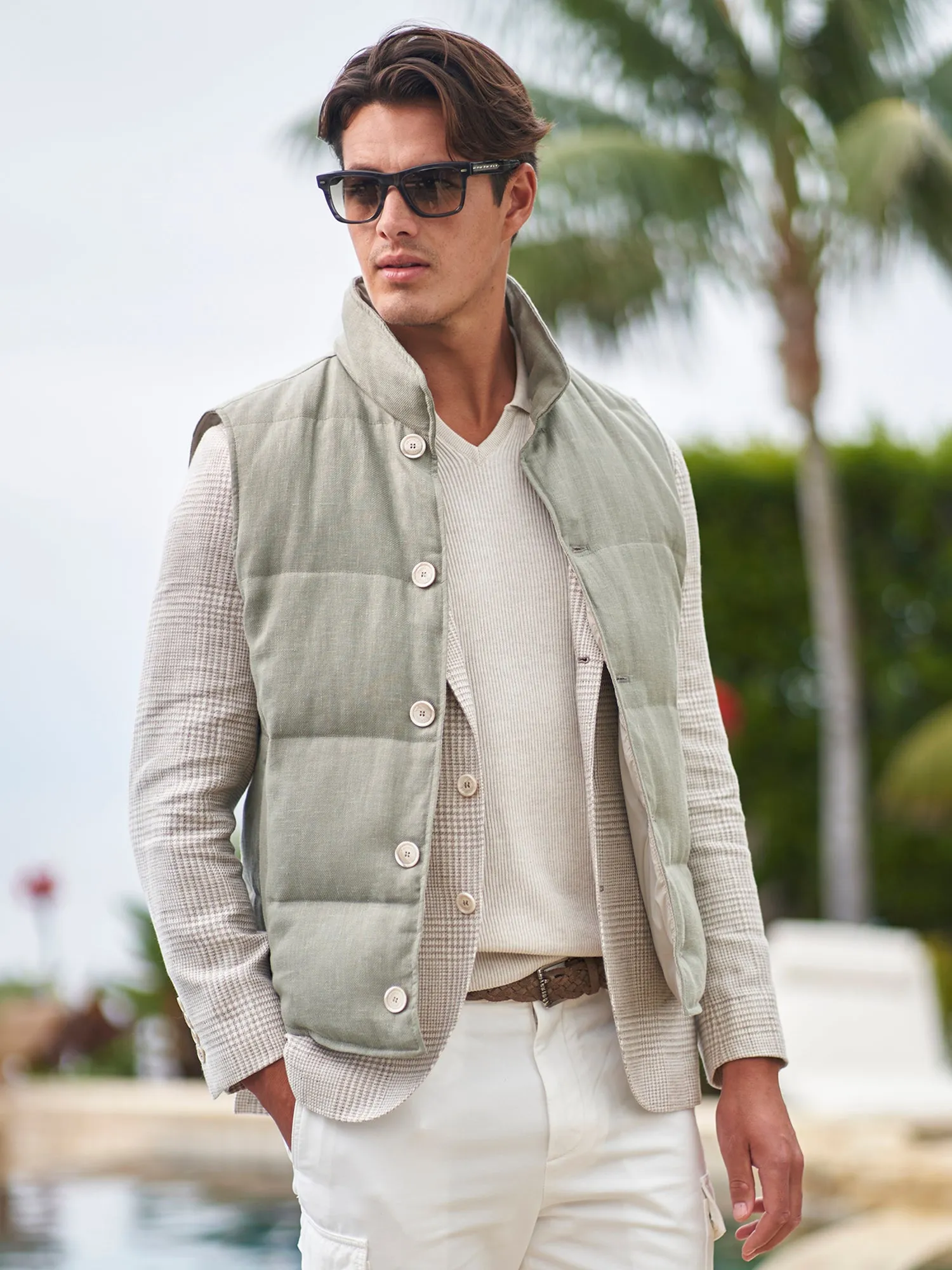 Linen Down Vest