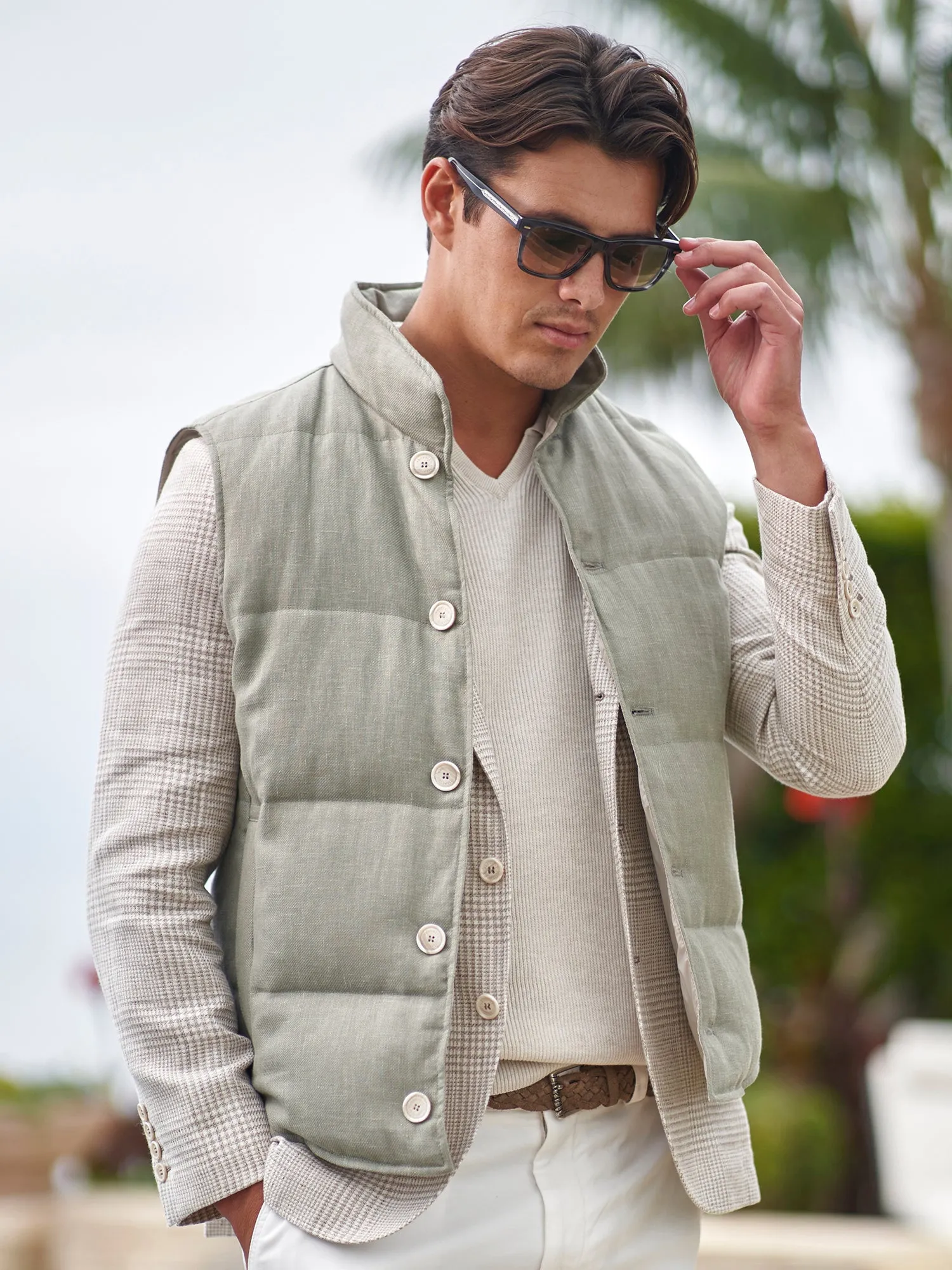 Linen Down Vest