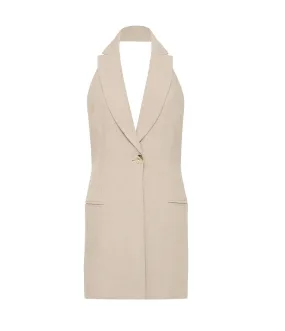 Linen Helm Vest in Natural