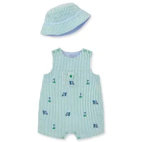 Little Me - Baby Boy Golf Sunsuit & Hat, Green