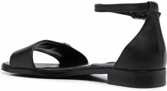 LIU JO Erin logo-plaque sandals Black