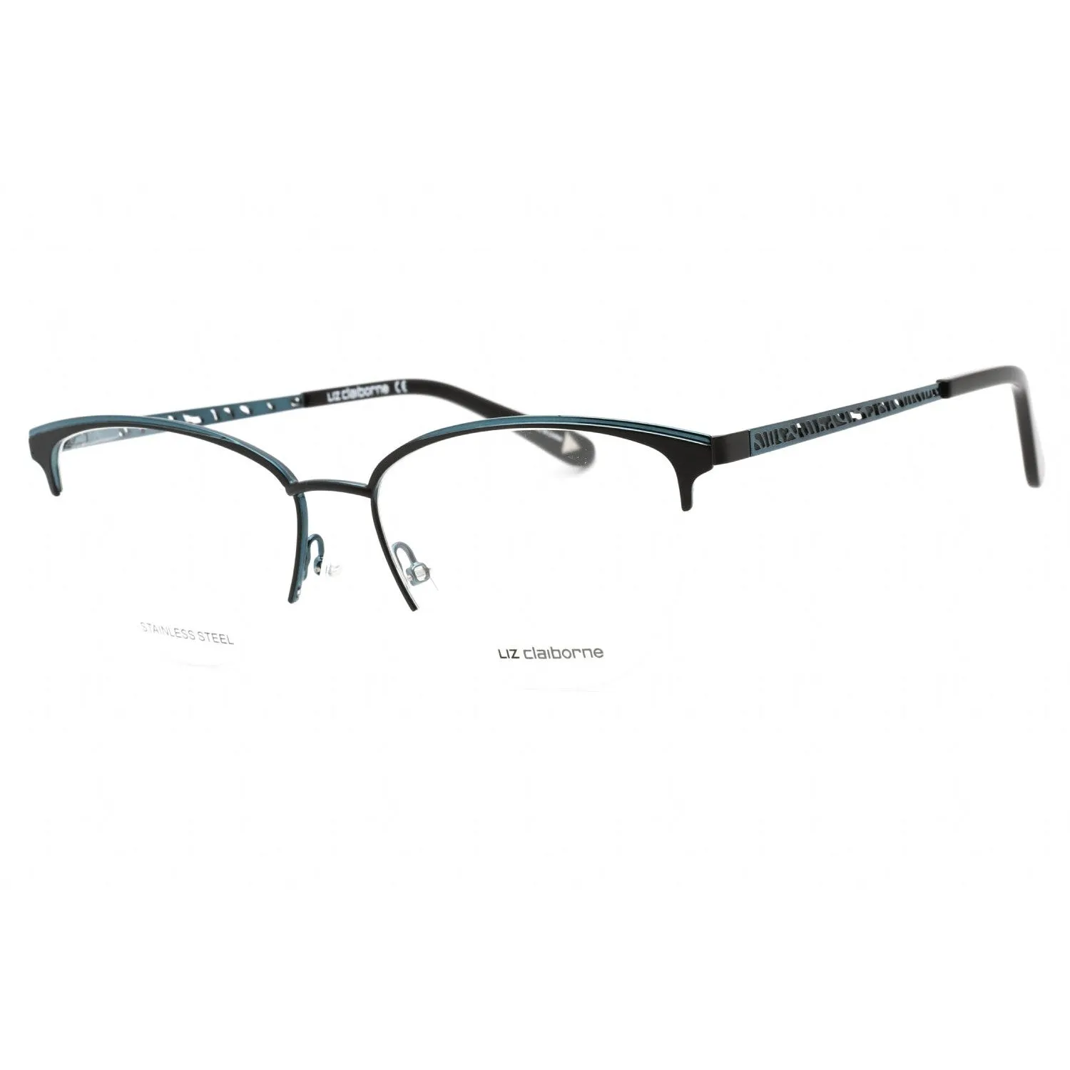 Liz Claiborne L 673 Eyeglasses Black Teal / Clear Lens