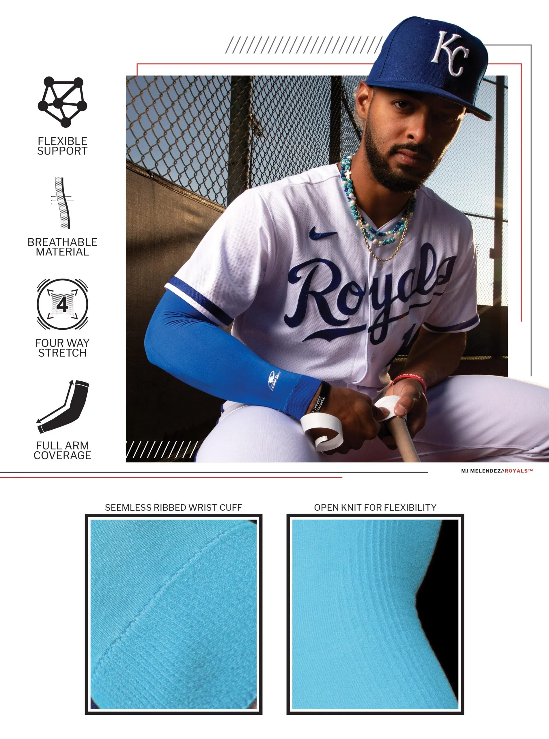 Lizard Skins Columbia Blue Knit Arm Sleeve