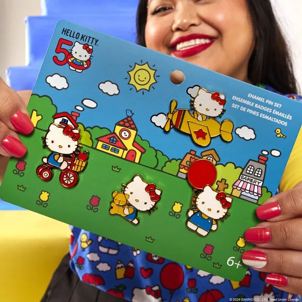 Loungefly x Sanrio Hello Kitty 50th Anniversary 4 Piece Pin Set