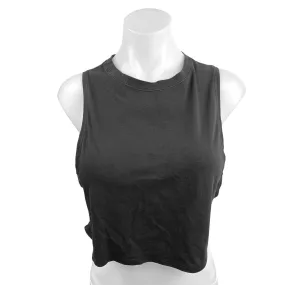 Lululemon Black Crew Neck Sleeveless Yoga Workout Athletic Crop Tank Top Size M