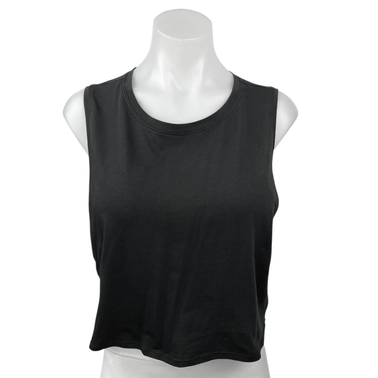 Lululemon Women's Black Crew Neck Sleeveless Athletic Muscle Tee Crop Tank Top 6