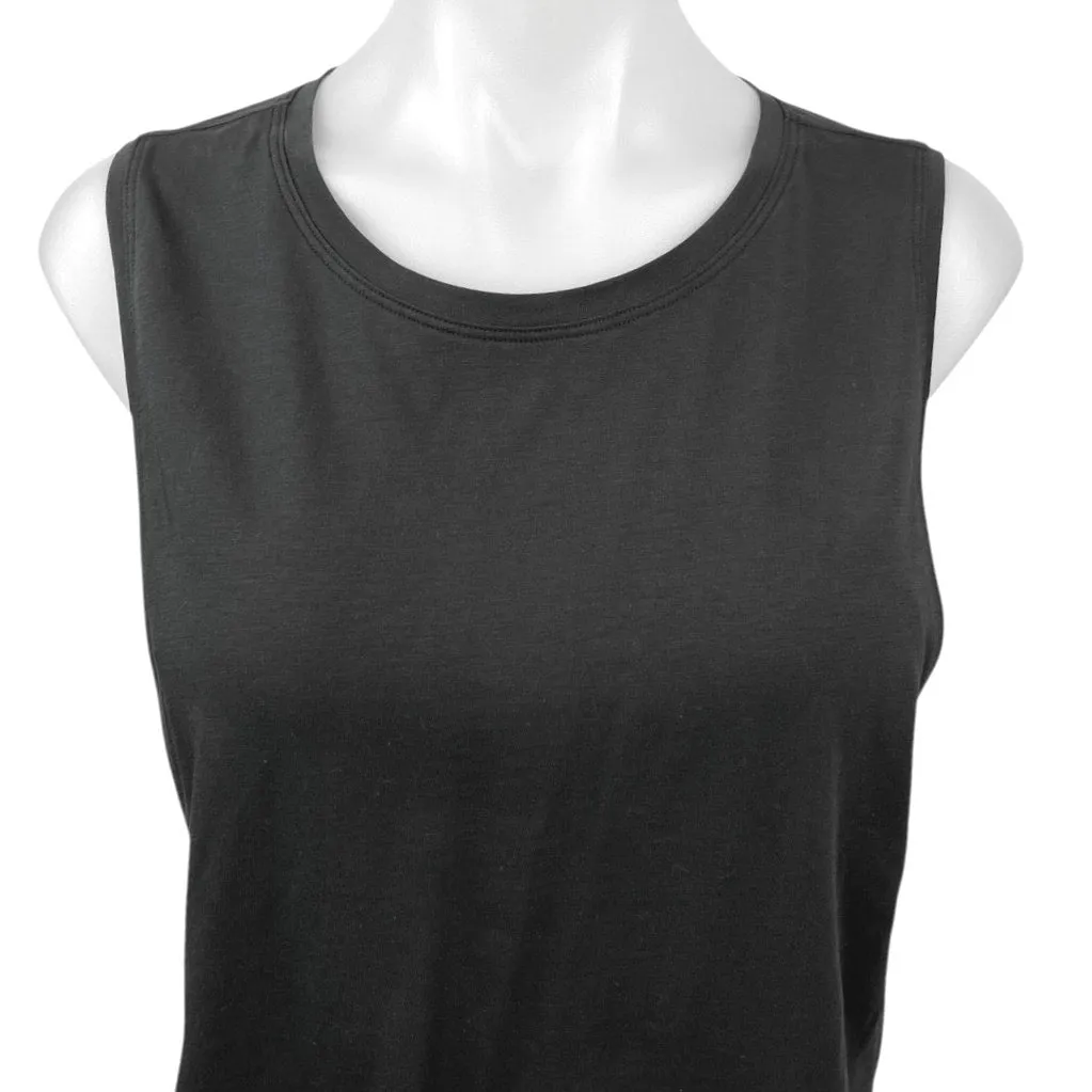 Lululemon Women's Black Crew Neck Sleeveless Athletic Muscle Tee Crop Tank Top 6